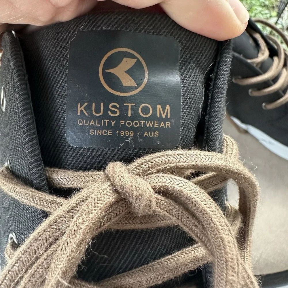 Kustom Men's Hotham Black Canvas Skate Sneakers US 11 Casual Shoes Travelite AUS